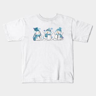 3 Winter Snowmen Kids T-Shirt